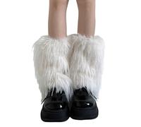 DIDILLX Calentadores de piernas peludas de piel sintética para botas largas, 1 par de fundas de carnaval, uniforme de cosplay, calentadores de piernas de imitación para mujer, peludos y peludos para