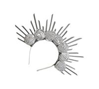 DIDILLX Diadema de flores punk artísticas con pinchos para el pelo, accesorio unisex para cosplay