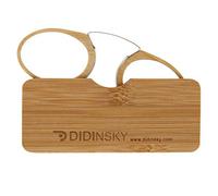DIDINSKY ORSAY Reading Glasses Without Temples | Eco-Friendly Bamboo Frame | Ultralight 6g Rimless Readers | Adhesive for Phone | Retro Vintage Design | 5 Magnifications +1.0 to +3.0