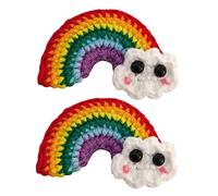 Didiseaon 1 Par Pasadores De Arcoíris Accesorios Para El Cabello De Hilo De Lana Pasadores Para Niñas Adornos De Aretes De Arcoiris Encanto Aleación Chica Corea Del Sur Salvaje