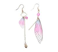 Didiseaon 1 Par Pendientes de ala de cigarra de imitación adornos para las orejas de la novia múltiple pendientes de mujer aretes de mujer pendientes colgantes con borlas de novia resina