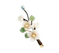 Didiseaon 1 Pc Pinza De Pelo De Flor De Jade De Imitación Señoras Boda Pasador De Pelo De De Pato Chica Despedida De Soltera Atuendo Women Horquilla Floral Retro Nupcial Aleación