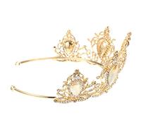 Didiseaon 1 Pieza de la vendimia y tiara Accesorios para el cabello vintage tiara de princesa antigua pedrería de boda exquisito tocado de novia Tocado de aleación Dorado