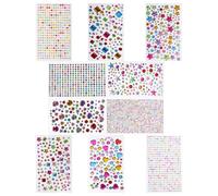 Didiseaon 10 Hojas Pegatinas de Gemas Adhesivas de Acrílico Autoadhesivas para Manualidades Diy, Decorativas para Fundas de Teléfono y Scrapbooking Diseño Único Estilo Varios estilos