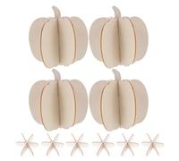 Didiseaon 10 Piezas Calabazas de Madera para Pintar Diy, Decoración Versátil en Forma de Calabaza Beige, Adecuado para Manualidades de Otoño y Centro de Mesa en Sala de Estar