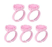 Didiseaon 100 Piezas Taza Del Anillo Del Peine Pegamento Equipo Máscara Pestañas Gel Tazas De Anillos De Tinta De Latigazo Taza De Pigmento El Plastico Rosa