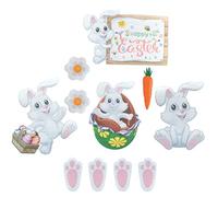 Didiseaon 11 Piezas Pegatinas De Pascua para Coche Imanes Reflectantes Decorativos Elementos De Pascua como Huevos De Conejos y Zanahorias Pegatinas Magnéticas para Coche Imanes Adhesivos Pa