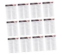 Didiseaon 12 Hojas pegatinas impermeables para cejas pegarse en las cejas transferencias de cejas marrón claro bolígrafo etiqueta engomada de la frente del maquillaje ceja de imitación Black