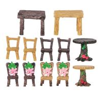 Didiseaon 12 Juegos Mini Muebles de Resina para Manualidades, Mesa y Sillas | Decoración DIY para Micro Paisaje, Acabado Delicado y Forma Rústica, Adecuado para Bonsái y Aulas Creativas