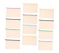 Didiseaon 12 Piezas Estuche de Lona de Color Liso Bolsas de Maquillaje en Bolsa para bolígrafos con Cremallera Neceser para Maquillaje Bolsos artesanales de Bricolaje Bolsa de Lona