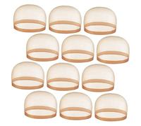 Didiseaon 12 Piezas gorra de malla de encaje de peluca diademas con agarre de peluca casquillo de la peluca sombreros Gorro de red elástica gorros de peluca elásticos gorras de peluca nylon