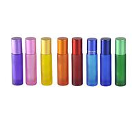 Didiseaon 12piezas Botella Rodillo Esmerilado De Botella De Aceite Esencial De Plástico y Acero Para Uso Doméstico Portátil y Antifugas Colorida