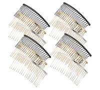 Didiseaon 12piezas Horquilla de Peine de Metal de Dientes Soportes para Moños Franceses Accesorios Metálicos Cabello para Bodas y Uso Diario Disponibles Color Negro Dorado y Plateado