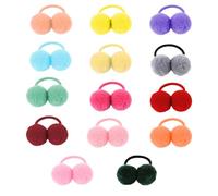 Didiseaon 14 Bandas Elásticas Cabello Bolas de Peluche, Coleteros Multicolor, Accesorios Suaves y Elásticos para Uso Diario en Escuela y Fiesta Color Aleatorio
