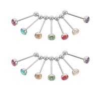 Didiseaon 14 Piezas Piercing de Sirena Barras para Piercing Joyería Corporal Tipo Mancuerna Uso Diario Color Azul Verde