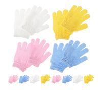 Didiseaon 16 Pares Guantes Exfoliantes de Baño de Nylon Manoplas de Cinco Dedos Doble Cara y Diseño Lavable para Limpieza Profunda del Cuerpo Paquete para Ducha y Spa