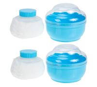 Didiseaon 2 juegos Caja para Polvos Corporales con Esponja para Niña de Unidades Azul Portátil y para Recién Nacido Cuidado Delicado Baño