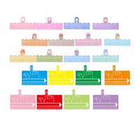 Didiseaon 2 Juegos de Marcapáginas Guía de Lectura Infantil Separadores de Dedos de ABS sin Olor Herramientas para Dislexia y Práctica de Escritura 8 Colores 12 Colores Portátiles para