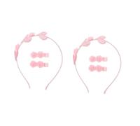 Didiseaon 2 Juegos Diadema corazón aro de pelo de corazón e ropa de niña tiara pinzas de cabello tocados de fiesta de san valentin accesorios para el cabello de san valentín dulce venda rosa