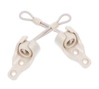 Didiseaon 2 Juegos Kit de Abrazaderas Elásticas para Persianas Enrollables Accesorios Duraderos para Sujetar Cortinas y Evitar Que Levanten con Viento Color Beige Incluye Tornillos y