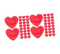 Didiseaon 2 Juegos Vendaje En Forma De Corazón Tira De Vendaje Pegatinas Para Heridas Yesos Corazones Cierres De Emergencia Hemostáticos Lugar Impermeable Rojo 50 Uds * 2