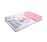 Didiseaon 2 Letreros Para Piscina: No Se Permiten Recipientes De Vidrio. Etiquetas Metálicas De Advertencia Para Piscinas, Playas, Festivales De, Al Aire Libre.