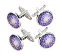 Didiseaon 2 Pares Gemelos Redondos Accesorios de Cufflinks Elegantes para Formales