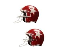 Didiseaon 2 Piezas Adorno de Casco de Escritorio Vintage de Resina Roja | Decoración de Mesa Acabado Suave, para Mini Paisajes, Libros, Porche y Habitación Infantil