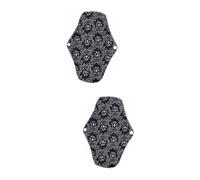 Didiseaon 2 Piezas almohadilla de carbón de bambú compresas menstruales reutilizables toalla higiénica lavable servilleta sanitaria Black
