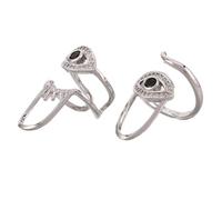 Didiseaon 2 Piezas Anillo para Uñas de Mujer Diseño de Ojo Malvado, Ajustable Cobre Plateado, Adecuado para Estilismo Versátil y Ocasiones Obsequios
