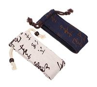 Didiseaon 2 piezas Bolsa Protectora Durable para Flauta de Bambú Diseño Aleatorio para Almacenamiento y Protección del Instrumento Material de Algodón y Lino