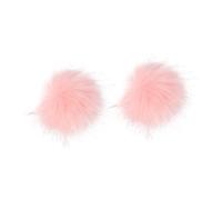 Didiseaon 2 piezas Bolsa y Zapatos Decoración Bola de Lana Artificial Suave con Broche Firme para Ropa y Sombreros Pastel