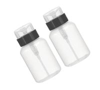 Didiseaon 2 piezas Botella Dispensadora para Quitaesmalte de Uñas Envase Presionable con Bomba Bloqueable Diseño Antidesperdicio y Uso Sanitario Color Negro para Limpiador y Tónico