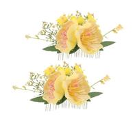 Didiseaon 2 Piezas Clips de Pelo Artificiales Hawaiianos Pequeños con Flores de Plumeria Hibisco Peineta Floral de Tela para Mujer Adorno para Boda y Fiesta de Verano