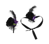 Didiseaon 2 Piezas Corsage Wristlet Band Vintage Dark Halloween Wedding Flower Bracelet Lightweight Comfortable Wrist Flowers For Bridesmaids Bridal Party