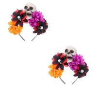 Didiseaon 2 Piezas Diadema Con Rosa De Calavera Diademas De Halloween De Flores Rojas De Calavera Rosa Para Decoración De Brujas Guirnalda De Fotos El Plastico