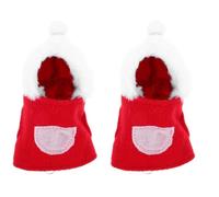 Didiseaon 2 Piezas Disfraz Navideño para Loro Pequeño Estilo Santa Rojo
