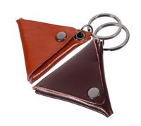 Didiseaon 2 Piezas Estuche para Púas Guitarra de Cuero Portátil Organizador Resistente con Llavero Soporte Estable para Guardar y Proteger Púas Práctico para Colgar Llavero o Bolsa de