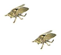 Didiseaon 2 Piezas Figura de Cigarra de Latón, Adorno de Mesa Decorativo