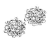 Didiseaon 2 Piezas Gemelos de Camisa con Cristales Desmontables Clip para Puños y Botones de Cuello Accesorios Brillantes para Trajes y Bodas