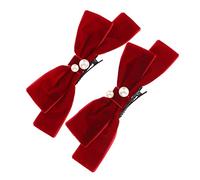 Didiseaon 2 Piezas Horquilla De Lazo Accesorios Para El Cabello Rojo Para Para El Cabello Diademas Para El Pelo Lazos Para El Cabello Para Niñas Pinza Para El Pelo Franela