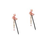 Didiseaon 2 Piezas horquilla hanfu tocado de cristal pasador de pelo de pelo chino tiara pasadores de pelo horquilla de flor palo de pelo de borla Estilo chino sombrerería accesorios
