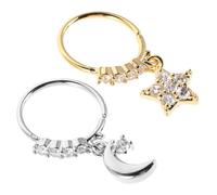 Didiseaon 2 Piezas joyería del anillo de la nariz anillo de la nariz decoración suministros para la nariz joyas de nariz lindos anillos de nariz para mujer joyas de anillos en la nariz Metal