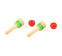 Didiseaon 2 Piezas Juguete de Copa de Truco Juguete de Bolas de Madera Juguete del Rompecabezas de los Juguetes de Copa Kendama Mini de Madera Taza de Habilidad de Juguete