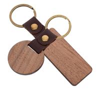 Didiseaon 2 Piezas Llavero de Madera Pu y Hierro, para Coche y Mochila