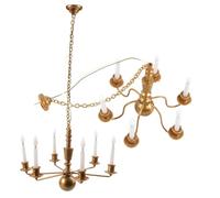 Didiseaon 2 Piezas Mini Lámpara Colgante Modelo Miniatura para Casas de Muñecas Decoración Realista con Luz Cálida de Doradas para Maquetas y Paisajes Miniatura