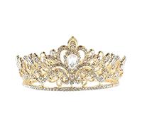 Didiseaon 2 Piezas nupcial ribete dorado diademas elegantes para mujer hair topper decoración de oro tiara tocado de novia delicada de novia delicado sombrerería