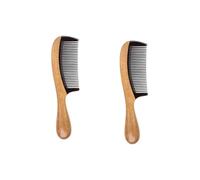 Didiseaon 2 Piezas peine de cuerno peine antiestático dentado peine de madera para desenredar burlas del cabello peines peine de madera natural peine con mango redondo familiar cuernos Bambú