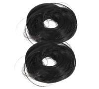 Didiseaon 2 Piezas Peluca larga con barba y doble cabeza esférica cuerdas de moño de pelo anillo de pelo peluca fabricante de bollo de donut de pelo peluca de moño de pelo cabello contrato