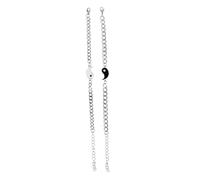 Didiseaon 2 Piezas Pulsera De Pareja De Tai Chi Conjunto De Pulseras y Collares Yin Yang Para Parejas Obsequio Para San Valentín Para Él Ella
